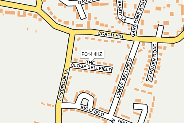 PO14 4HZ map - OS OpenMap – Local (Ordnance Survey)