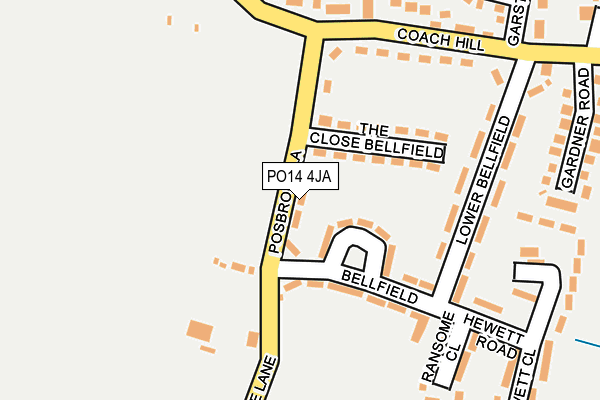 PO14 4JA map - OS OpenMap – Local (Ordnance Survey)