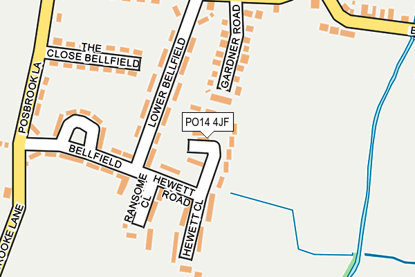 PO14 4JF map - OS OpenMap – Local (Ordnance Survey)