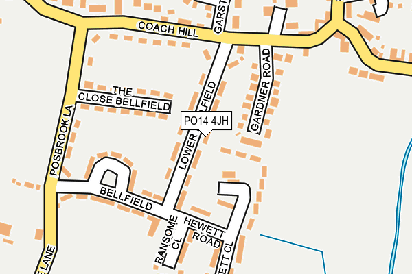 PO14 4JH map - OS OpenMap – Local (Ordnance Survey)