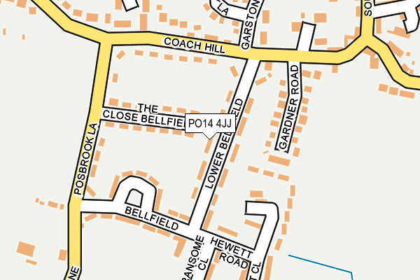 PO14 4JJ map - OS OpenMap – Local (Ordnance Survey)