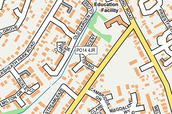 PO14 4JR map - OS OpenMap – Local (Ordnance Survey)