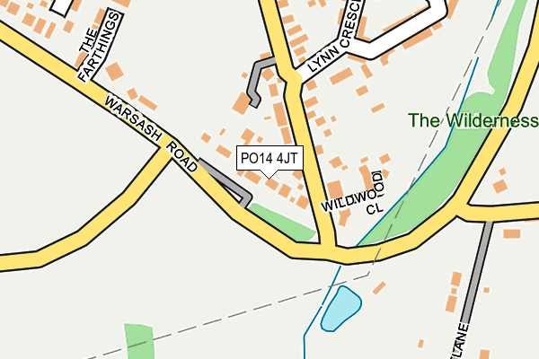 PO14 4JT map - OS OpenMap – Local (Ordnance Survey)