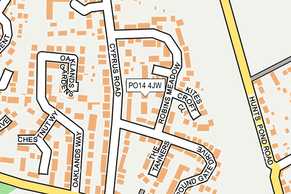 PO14 4JW map - OS OpenMap – Local (Ordnance Survey)