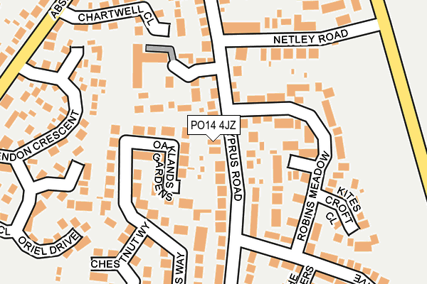 PO14 4JZ map - OS OpenMap – Local (Ordnance Survey)