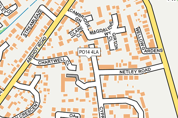 PO14 4LA map - OS OpenMap – Local (Ordnance Survey)