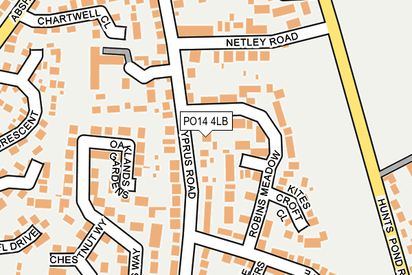 PO14 4LB map - OS OpenMap – Local (Ordnance Survey)