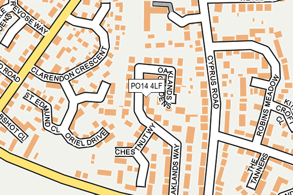 PO14 4LF map - OS OpenMap – Local (Ordnance Survey)