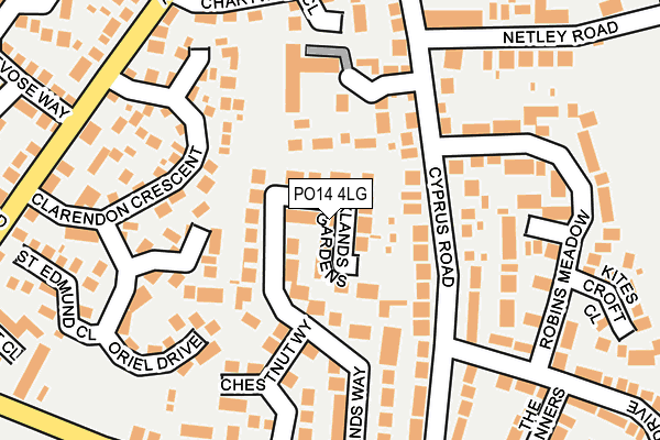 PO14 4LG map - OS OpenMap – Local (Ordnance Survey)