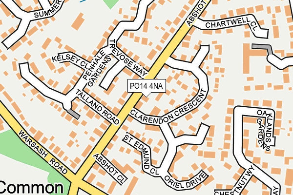 PO14 4NA map - OS OpenMap – Local (Ordnance Survey)