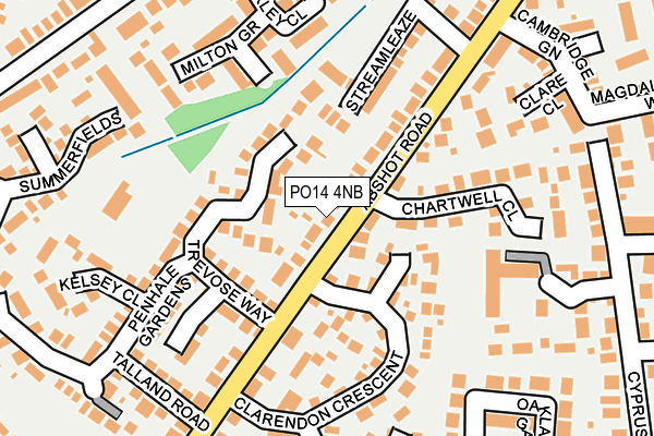 PO14 4NB map - OS OpenMap – Local (Ordnance Survey)