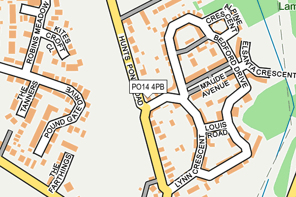 PO14 4PB map - OS OpenMap – Local (Ordnance Survey)