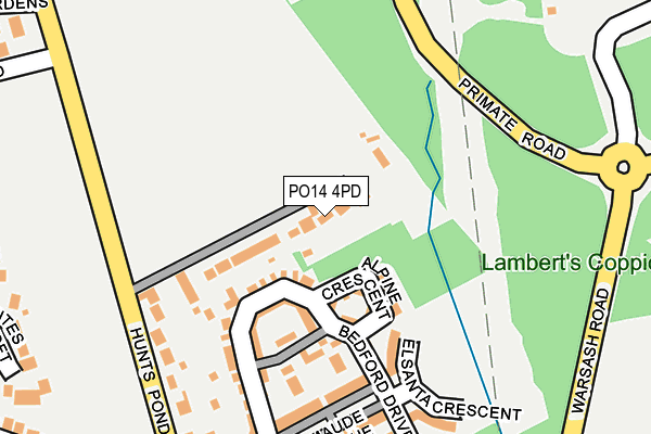 PO14 4PD map - OS OpenMap – Local (Ordnance Survey)