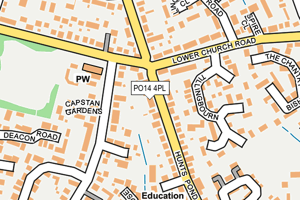 PO14 4PL map - OS OpenMap – Local (Ordnance Survey)