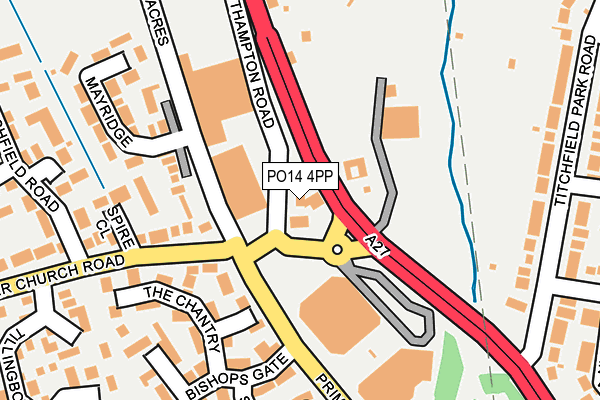 PO14 4PP map - OS OpenMap – Local (Ordnance Survey)