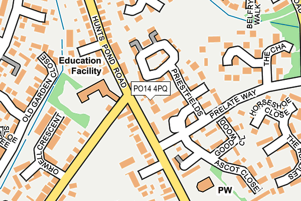PO14 4PQ map - OS OpenMap – Local (Ordnance Survey)