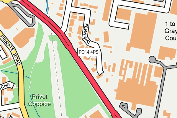 PO14 4PS map - OS OpenMap – Local (Ordnance Survey)