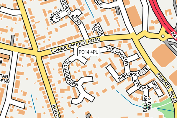 PO14 4PU map - OS OpenMap – Local (Ordnance Survey)