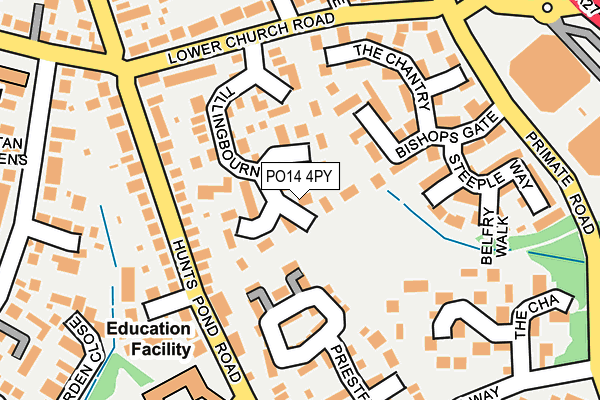 PO14 4PY map - OS OpenMap – Local (Ordnance Survey)