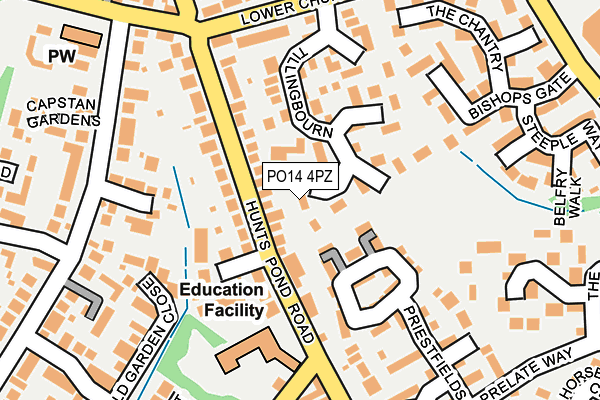 PO14 4PZ map - OS OpenMap – Local (Ordnance Survey)