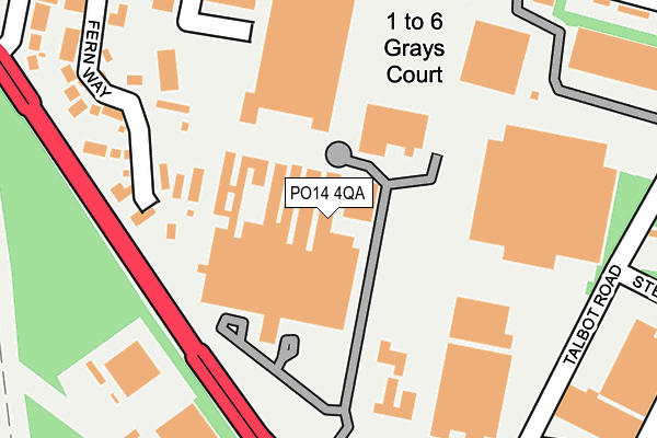 PO14 4QA map - OS OpenMap – Local (Ordnance Survey)
