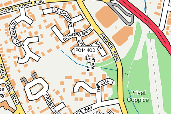 PO14 4QD map - OS OpenMap – Local (Ordnance Survey)