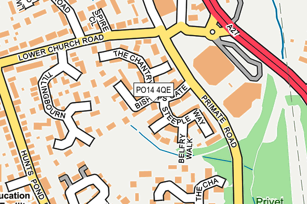 PO14 4QE map - OS OpenMap – Local (Ordnance Survey)