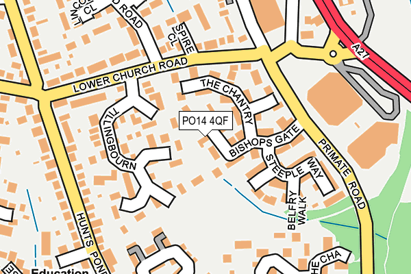 PO14 4QF map - OS OpenMap – Local (Ordnance Survey)