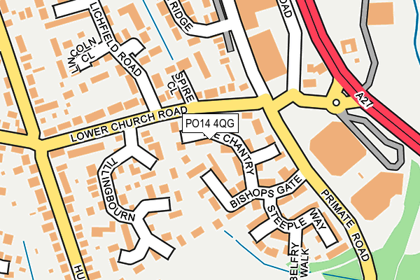 PO14 4QG map - OS OpenMap – Local (Ordnance Survey)