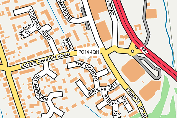 PO14 4QH map - OS OpenMap – Local (Ordnance Survey)