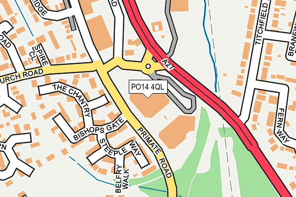 PO14 4QL map - OS OpenMap – Local (Ordnance Survey)