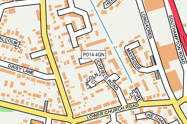 PO14 4QN map - OS OpenMap – Local (Ordnance Survey)