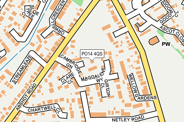 PO14 4QS map - OS OpenMap – Local (Ordnance Survey)
