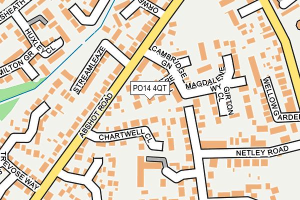 PO14 4QT map - OS OpenMap – Local (Ordnance Survey)