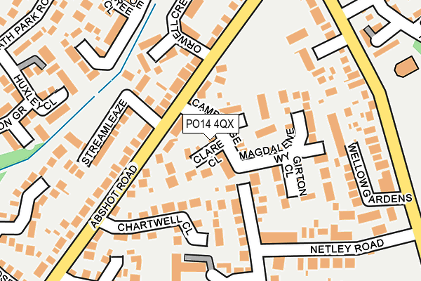 PO14 4QX map - OS OpenMap – Local (Ordnance Survey)