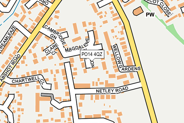 PO14 4QZ map - OS OpenMap – Local (Ordnance Survey)