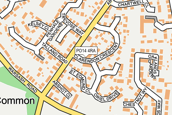 PO14 4RA map - OS OpenMap – Local (Ordnance Survey)