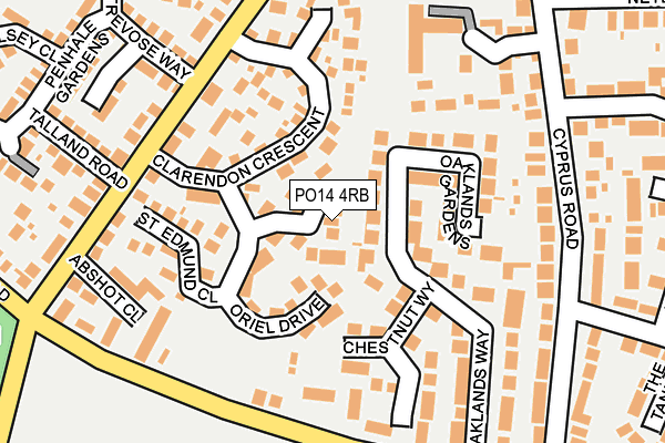PO14 4RB map - OS OpenMap – Local (Ordnance Survey)