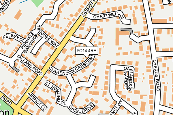PO14 4RE map - OS OpenMap – Local (Ordnance Survey)