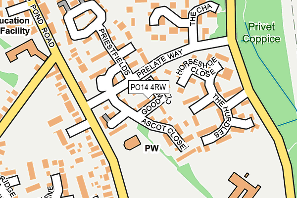 PO14 4RW map - OS OpenMap – Local (Ordnance Survey)