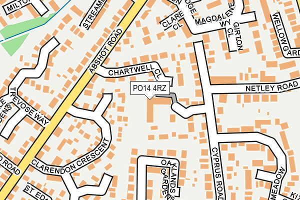 PO14 4RZ map - OS OpenMap – Local (Ordnance Survey)