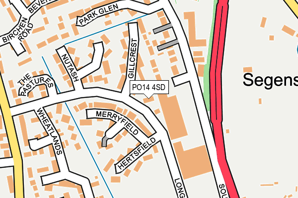 PO14 4SD map - OS OpenMap – Local (Ordnance Survey)