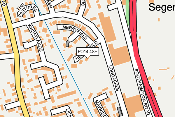 PO14 4SE map - OS OpenMap – Local (Ordnance Survey)