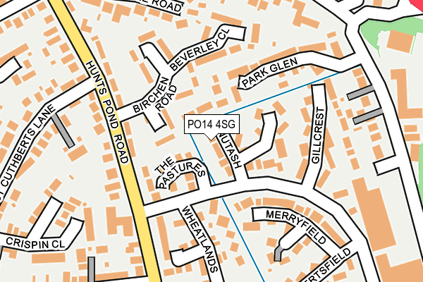 PO14 4SG map - OS OpenMap – Local (Ordnance Survey)