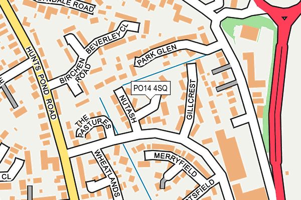 PO14 4SQ map - OS OpenMap – Local (Ordnance Survey)