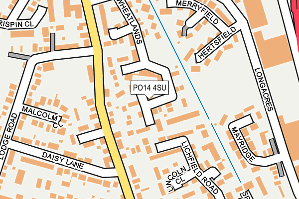 PO14 4SU map - OS OpenMap – Local (Ordnance Survey)