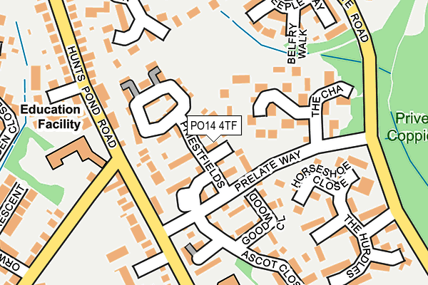PO14 4TF map - OS OpenMap – Local (Ordnance Survey)
