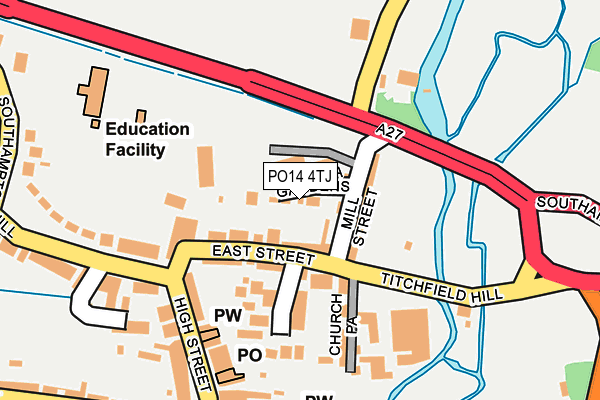 PO14 4TJ map - OS OpenMap – Local (Ordnance Survey)