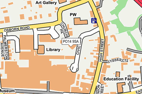 PO14 9SA map - OS OpenMap – Local (Ordnance Survey)