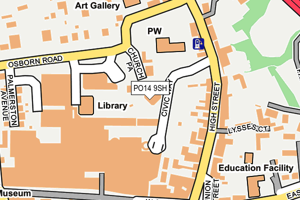 PO14 9SH map - OS OpenMap – Local (Ordnance Survey)